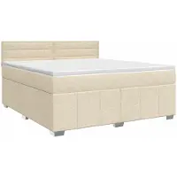 vidaXL Boxspringbed met matras, crème kleur, 140 x 200 cm, gestoffeerd