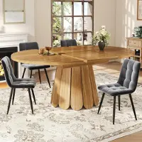 Sonstiges Uitbreidbare eettafel van massief hout, geschikt voor 4-6 personen, bruin, afmetingen 118-158 x 118 x 76 cm