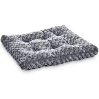 Amazon Basics wasbaar hondenbed en huisdierenbed voor middelgrote honden - Wasbaar en duurzaam, 0,89 m, grijze spiraalprint, 89 x 58 x 8 cm