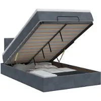 vidaXL Ottoman bed met matras Donkergrijs 120 x 200 cm Fluweel