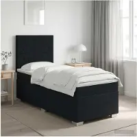 vidaXL Boxspringbed met matras met hoofdeinde Zwart 90 x 190 cm Stof