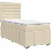vidaXL Boxspringbed met matras Crèmekleurig 100 x 200 cm Stof