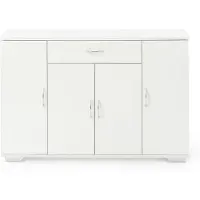 Sonstiges Commode, 110 cm breed, wit, met lades en deuren, geschikt voor slaapkamer en woonkamer