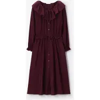 Sissy-Boy Donkerrode maxi jurk met ruffle kraag | Maat: XS