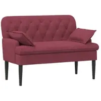 vidaXL Lovingseat met knoopge tuft Wijnrood 111 x 68 x 80 cm Stof