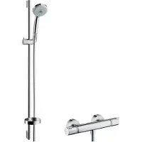 Hansgrohe Croma 100 - Doucheset met thermostaat, met handdouche Croma 100 Multi 3jet, chroom 27085000