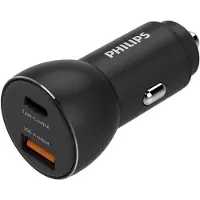 Philips 1 x "Philips" USB-A įkroviklis 1 x USB-C 3 A (DLP2521, Auto-adapter, Zwart