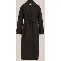 We fashion - Dames jas van wolmix - Oversized - Donkerbruin - Maat: 34