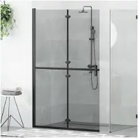vidaXL Inloopdouche wand Zwart 120 x 6,5 x 190 cm