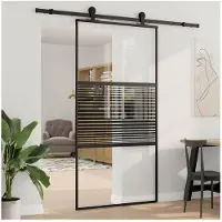 vidaXL Glazen deur, 102,5 x 2 x 205 cm, aluminium, zwart