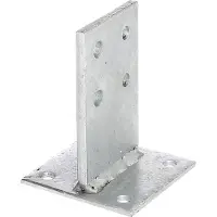 Alberts 215538 T-paalhouder | om op te schroeven of om in beton te gieten | thermisch verzinkt | afmetingen tussenstuk 130 x 80 mm