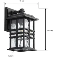 LINDBY Wandlamp buiten Eliosa, dimbaar, zwart, Kunststof, Landelijk, Wandlamp buiten