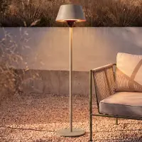 LUCANDE Vamio staande terrasverwarmer, zilver, 210 cm, IP54, afstandsbediening - , Vamio, Beige, Aluminium, Modern