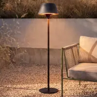 LUCANDE Vamio staande terrasverwarmer, zwart, 210 cm, IP54, afstandsbediening - , Vamio, Zwart, Aluminium, Modern