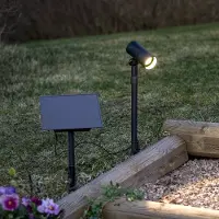 Star Trading LED-zonne-spot Powerspot 53 cm, 250 lm, zwart, grondpen, zwart, Kunststof, Modern, Solar buitenverlichting