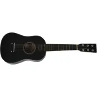 SEM 23 inch lindehouten 12 frets 6-snarige gitaar voor beginners (zwart)