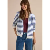Cecil Sweatvest blauw / wit