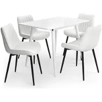Vicco Eettafelset Beaver Wit 110 x 70 cm met 4 stoelen, beige, Model 62747