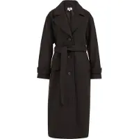 We fashion - Dames jas van wolmix - Oversized - Donkerbruin - Maat: 36