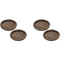Tlily 2 stuks rustieke houten dienbladkaarsenhouder - klein decoratief bord