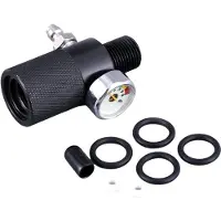 TAUOH Adapter voor Druktestluchtcilinder met Verlengd Ventiel voor Tank met M18x1.5 Schroefdraad