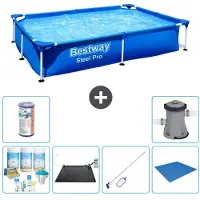 Bestway Steel Pro, rechthoekig zwembad - 221x150x43 cm - 7-delig - S22061
