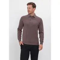Profuomo Heren Polo's & T-shirts Polo One Piece Ls Luxury Basic - Bordeaux - Maat L