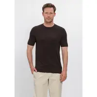 Profuomo Heren Polo's & T-shirts T-shirt Crew Neck Ss Aero Ease - Bruin - Maat S
