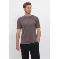 Profuomo Heren Polo's & T-shirts T-shirt Crew Neck Ss Aero Ease - Taupe - Maat S