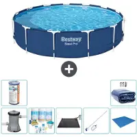Bestway Steel Pro, ronde opblaasbare zwembad - 396x84 cm - 8-delig, model S21608