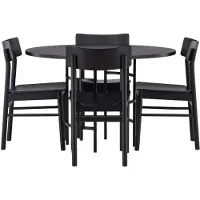 Ebuy24 Copenhagen eethoek eettafel zwart 4 stoelen zwart.