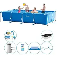 OEM Rechthoekig zwembad, afmetingen 450x220x84 cm - Zwembadset