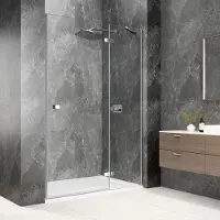 Polysan Globe nisdeur met vast paneel 120cm helder glas rechts chroom