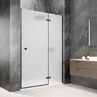 Polysan Globe nisdeur met vast paneel 120cm mat glas rechts zwart mat