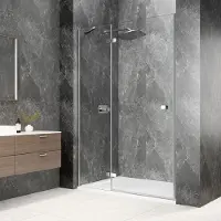 Polysan Globe nisdeur met vast paneel 100cm helder glas links chroom