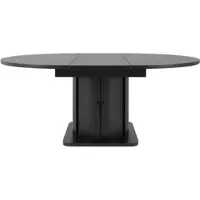STILVORA Uitschuifbare Eettafel - Rond Naar Ovaal Met Lade - Voor Eetkamer En Thuiswerkplek - MDF - 118-158x118x76 cm - Zwart
