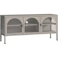 En.casa Dressoir Klippestad vitrinekast 118x35x55 cm camel []