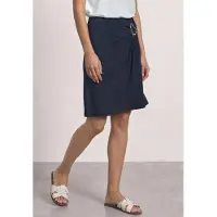 Street One Dames Kniehoge rok met wikkel-look - Blauw - 32