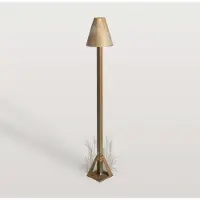 MORETTI Luce Sokkellamp buiten Silva Disk, brons / oud-messing, Messing, Landelijk, Sokkellamp