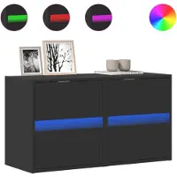vidaXL Tv-wandmeubels met LED-verlichting 2 st 41x31x45 cm zwart