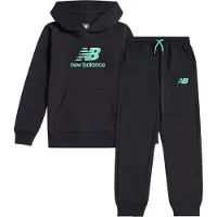 New Balance joggingpak zwart/mintgroen Jongens/Meisjes Sweat Capuchon Effen - maat 140-146
