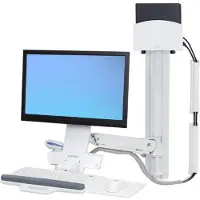 Ergotron Styleview Zit-Sta Combo Systeem (Muur, 24"), Monitorsteun, Wit