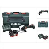 Metabo W 18 LT BL 11-125 accu haakse slijper 18 V 125 mm borstelloos + 1x oplaadbare accu 5,5 Ah + lader + metaBOX