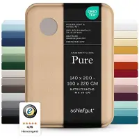 Schlafgut Pure Jersey Hoeslaken L - 140x200 - 160x220 496 Sand Mid