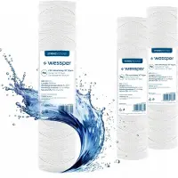 Wessper 3-delige set sedimentfilter voor drinkwater, 10 inch, 10 µm – spiraalfilter, filterpatroon voor drinkwater