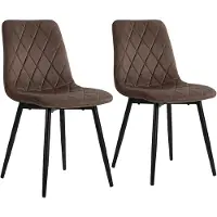 Relaxdays Eetkamerstoel, set van 2, fluweel, metalen poten, draagvermogen 120 kg, geschikt voor woonkamer en keuken, gestoffeerde keukenstoel, bruin