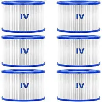 Unyqoos Zwembadfilterpatronen Type VI – Set van 6, vervanging voor Bestway cartridge 58323, compatibel met Lay-Z-Spa, Miami, Monaco, Vegas, Palm Springs