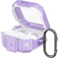 Kwmobile Earphones Case for Samsung Galaxy Buds 4 / Galaxy Buds 4 Pro Case - Clear TPU Silicone Earbuds Cover - Lavender / Transparent