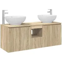 vidaXL Badkamerkast-set, 3 stuks, Sonoma-eikenhout, 49,5 x 44,5 x 65 cm