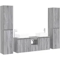 vidaXL Badkamerkastset, 5 stuks, grijs Sonoma, 33 x 34,5 x 160 cm